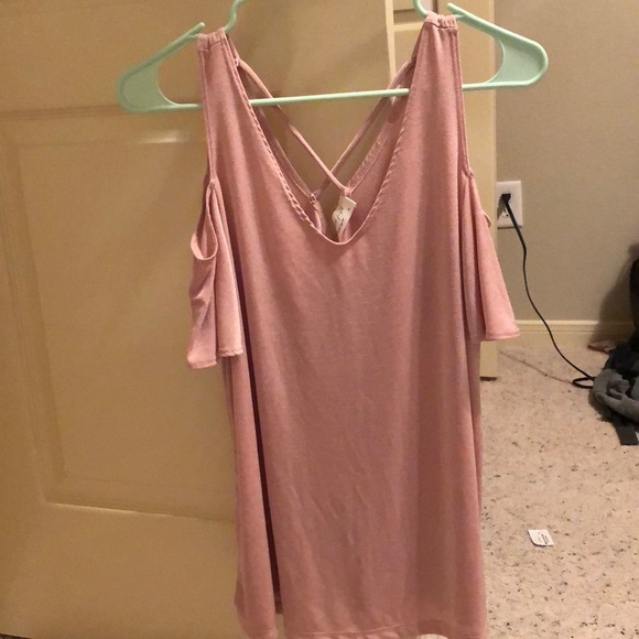 Sheen dusty pink off the shoulder blouse! - Picture 1 of 3